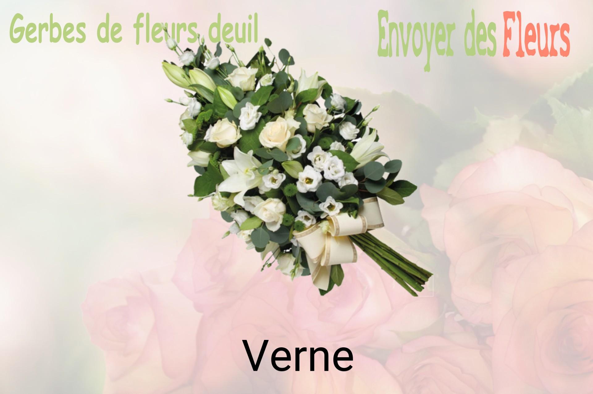 Gerbe de fleurs de deuil livrée à Verne